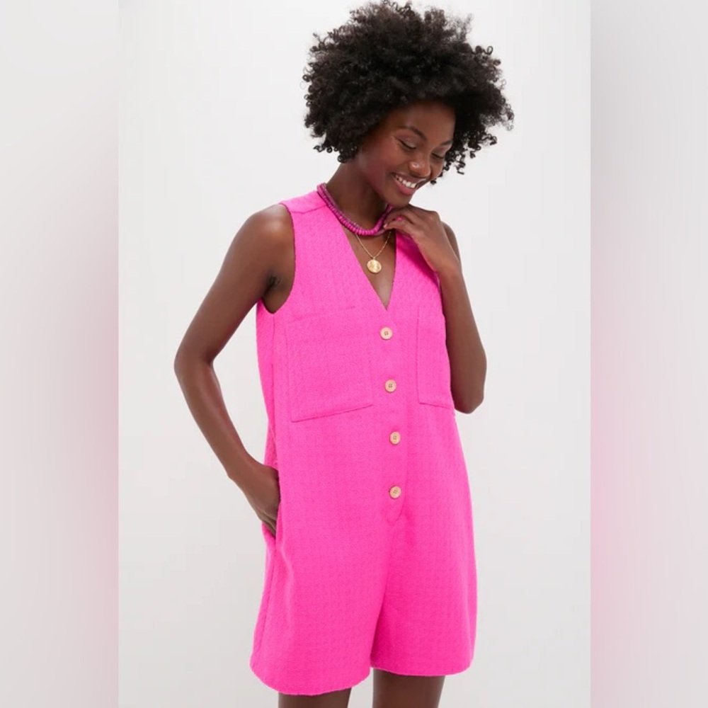 NWT Tuckernuck Hot Pink Myla Romper, Size M, brand new - Picture 3 of 7